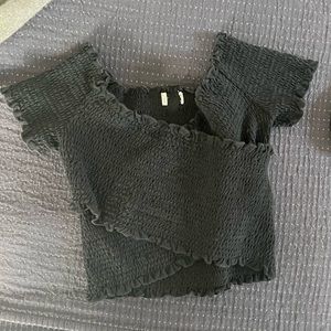 Random black wrap top